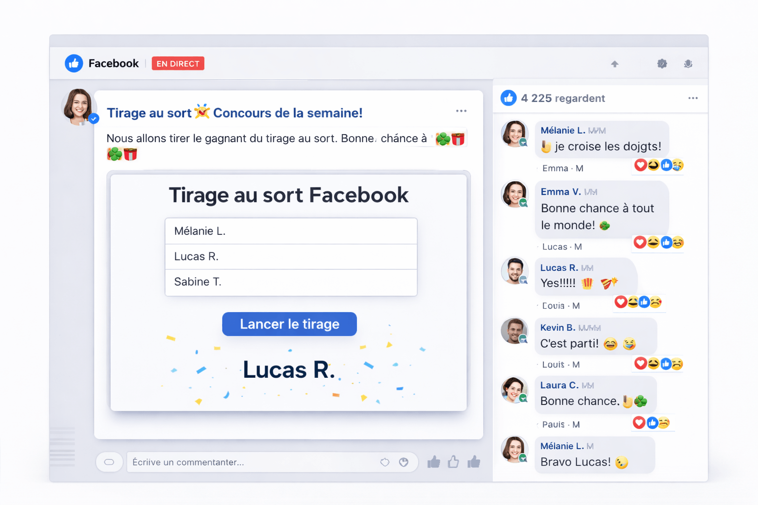 tirage au sort Facebook