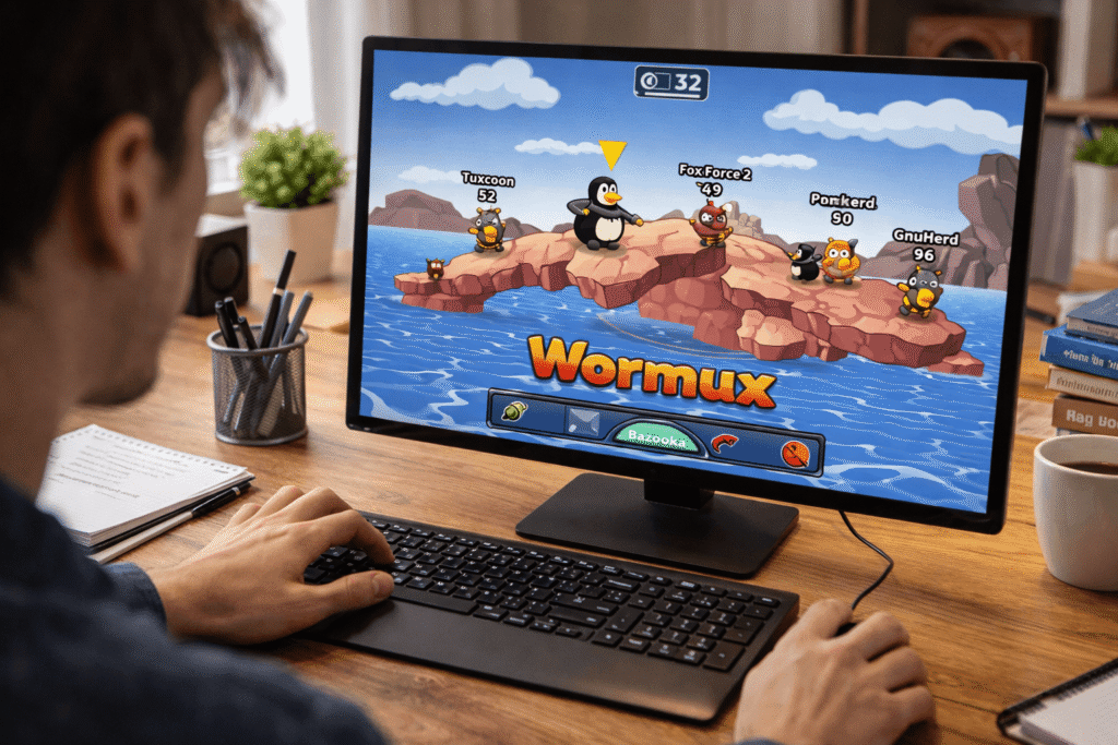 Jouer sur Wormux.org