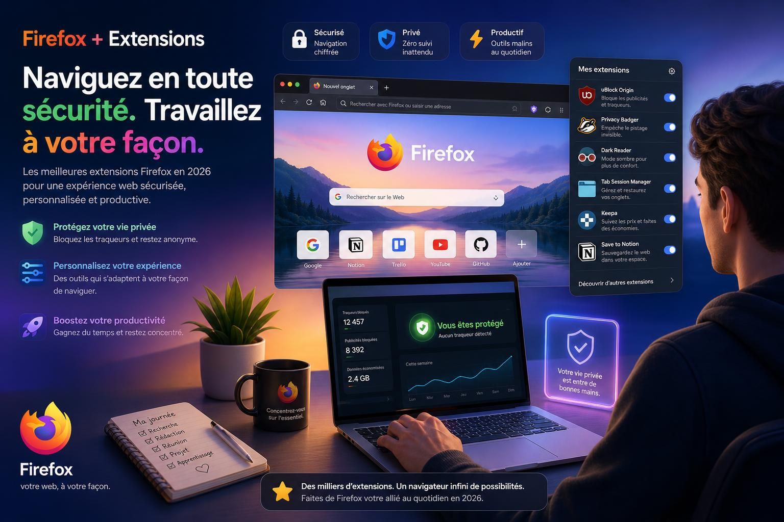 découvrez 15 extensions firefox incontournables à installer en 2026 pour optimiser votre navigation, améliorer votre productivité et sécuriser votre expérience en ligne.