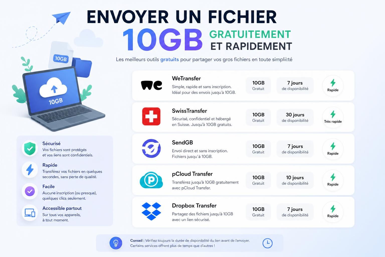 Send 10GB File for Free comparison